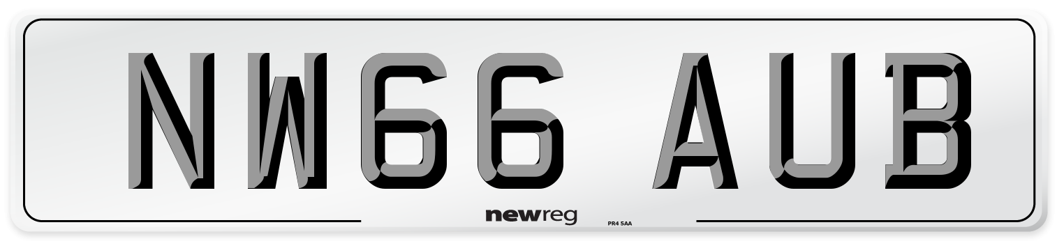 NW66 AUB Number Plate from New Reg